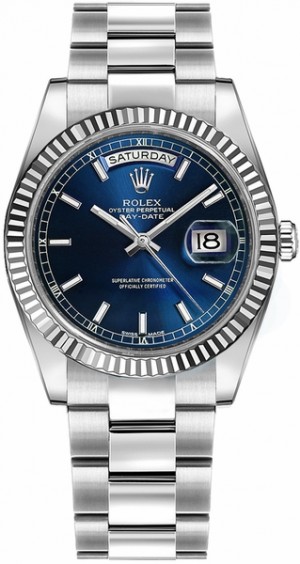 Rolex Day-Date 36 Blue Dial Oyster Bracciale Oyster Watch 118239