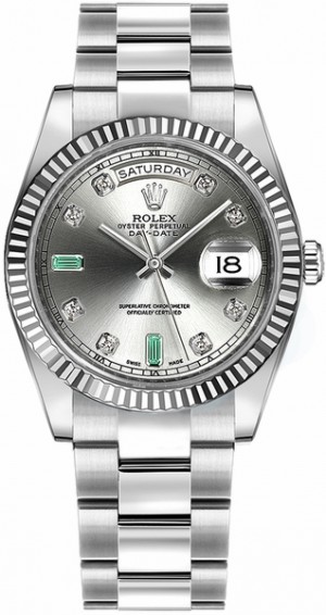 Rolex Day-Date 36 Diamond Emerald Gold Watch 118239